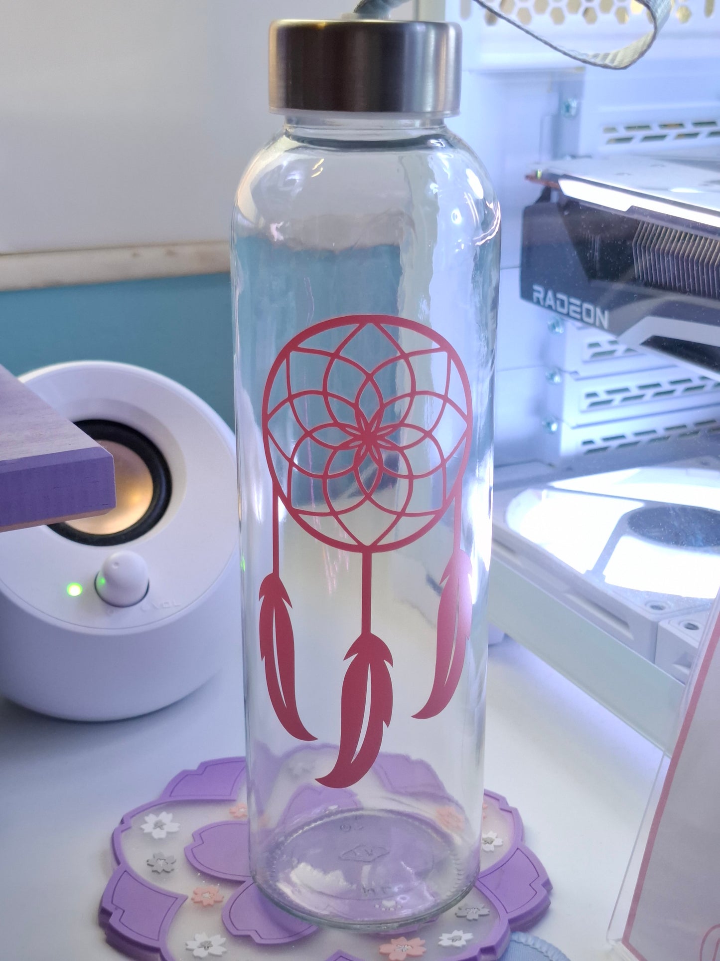 Garrafa de Vidro 500ml Decorada com Vinil – Personalizável ou Pronta a Usar