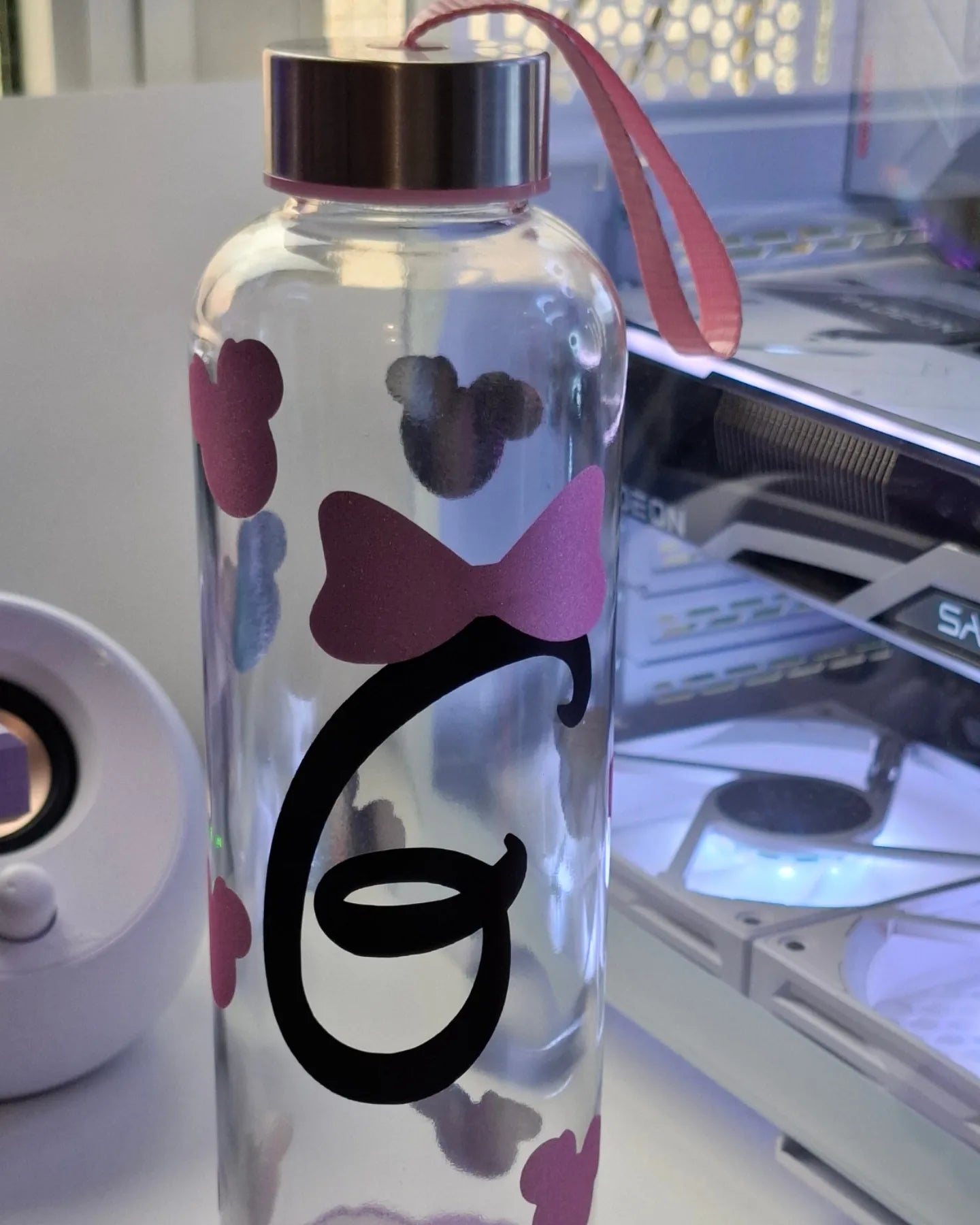 Garrafa de Vidro 500ml Decorada com Vinil – Personalizável ou Pronta a Usar